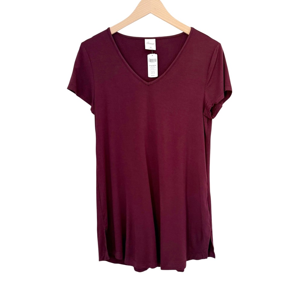 NWT Soma Cool Nights Long Over Lean Pajama Top Burgundy Size XS - Picture 3 of 6